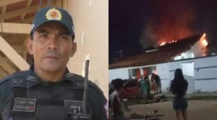 ATO DE HEROISMO  DE UM POLICIAL MILITAR SALVA VIDA DE HOMEM NO INTERIOR DE UMA CASA EM CHAMAS
