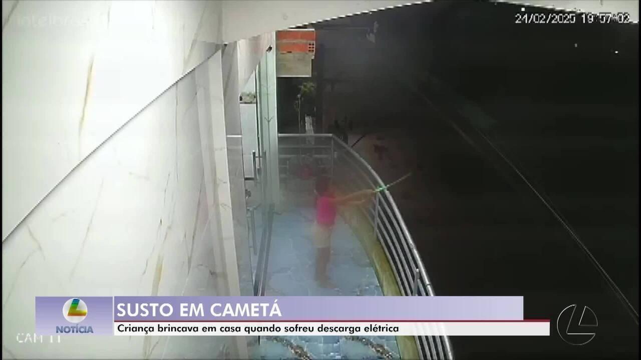 VEJA VÍDEO / MENINA DE 7 ANOS SOFRE DESCARGA ELÉTRICA ENQUANTO BRINCAVA NA VARANDA DE CASA