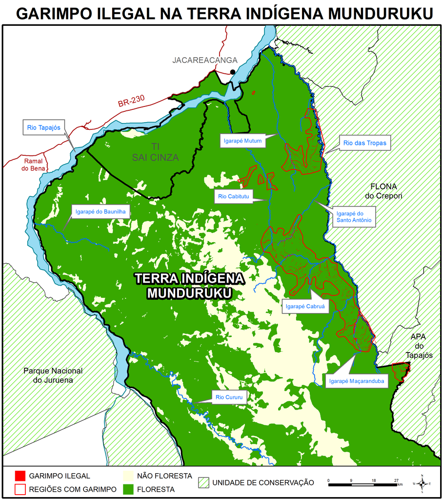 GARIMPO ILEGAL RESISTE ÀS DESINTRUSÕES  E MANTÉM  TENSÃO PERMANENTE  NA TERRA INDÍGENA MUNDURUKU